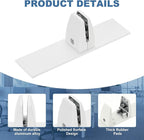 PATIKIL 1.8x1.3x2.5" Desk Divider Support Clamp, 2 Pcs Aluminum Desk Shield Clamp Desk Divider Partition Clamp Sneeze Guard Clamp Bracket for Office Home Desk Panel, White
