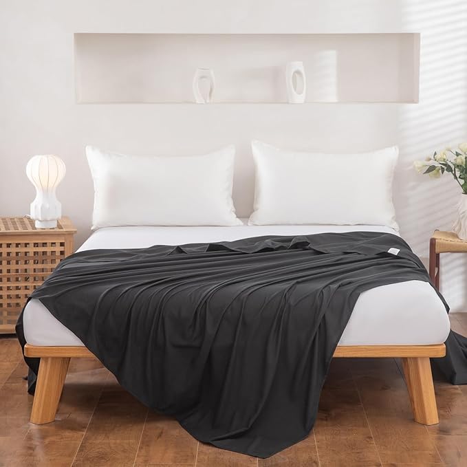 Full Flat Sheet Only， 80x96Inch Black - Image 2