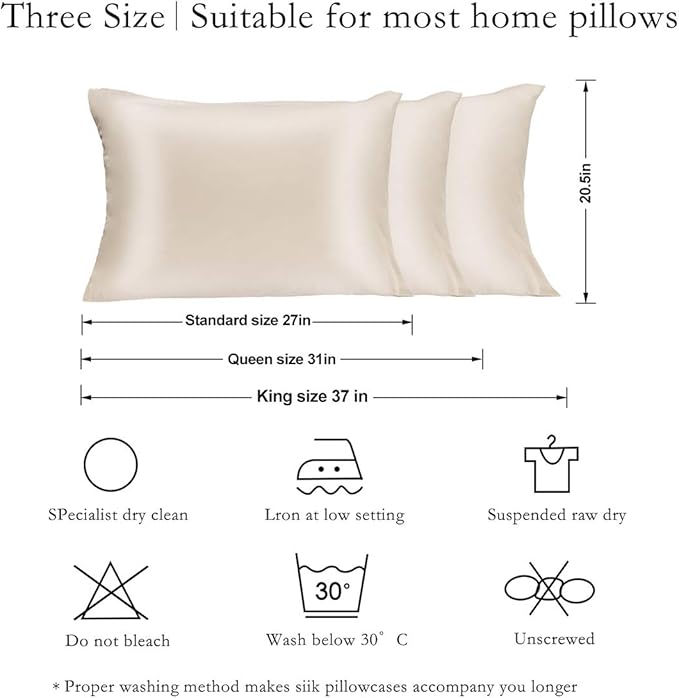 JOGJUE Silk Pillowcase for Hair and Skin 2 Pack 100% Mulberry Silk Bed - Image 5
