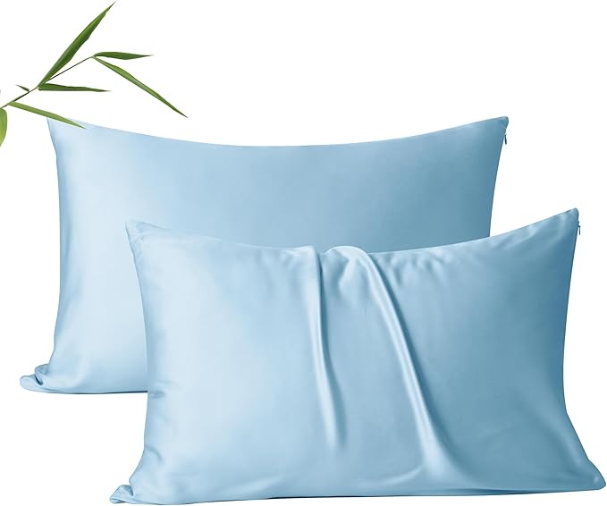 2 Pack Cooling Pillow Cases, Viscose Derived from Bamboo Pillow Protectors by ShunjieHome