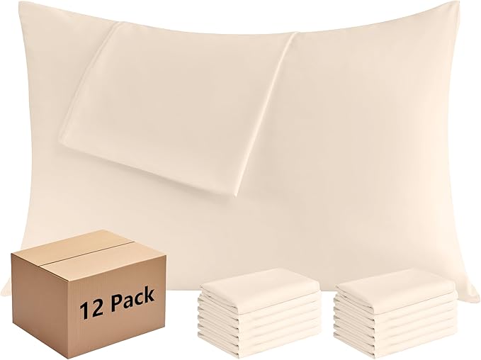 Pillowcases Queen 12 Pack, 20x30 Pillow Cases by Culve
