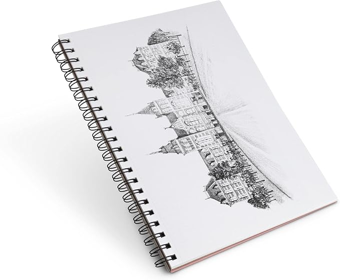 Elan A4 Sketchbook, 80 Sheets Italian Paper 80 lb/120 GSM, Acid-Free Sketch Book 11.7x8.3 Inch, White Drawing Paper Pad, Spiral Bound Sketchbook A4