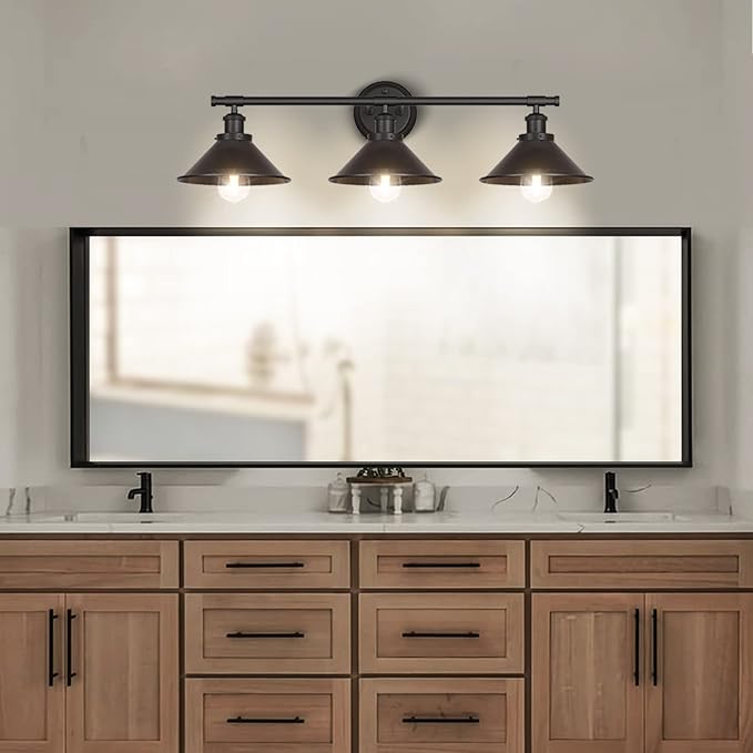 Licperron 3-Light Black Bathroom Vanity Light Fixtures Over Mirror, Farmhouse - Image 6