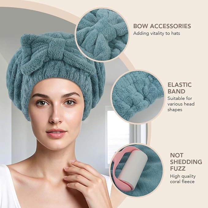SUNLAND Large Microfiber Hair Drying Caps - Image 3