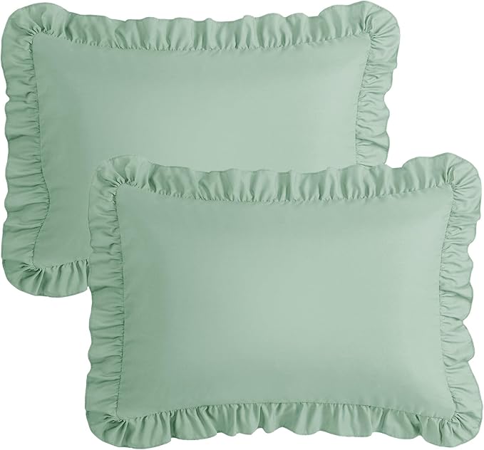 KKJIAF Ruffle Pillow Cases Queen Size Set of 2, Ruffled Pillow Covers - Image 7