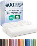 Extra Deep California King 400 Thread Count Cotton Fitted Sheet by CGKUnlimited