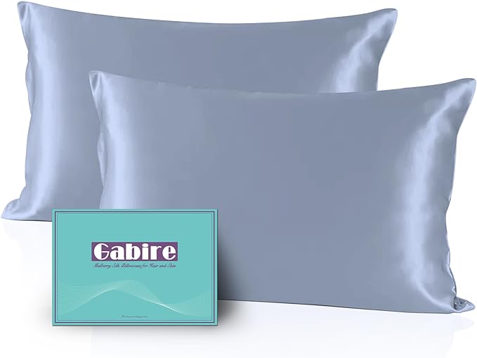 Gabire Mulberry Silk Pillow Cases Set of 2, Both Sides Real Silk Pillow Cover by MulberrySilkPillowcases