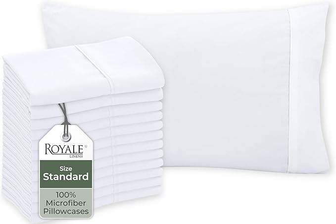 Royale Linen White Pillowcase Set Of 12 by ROYALELINENS