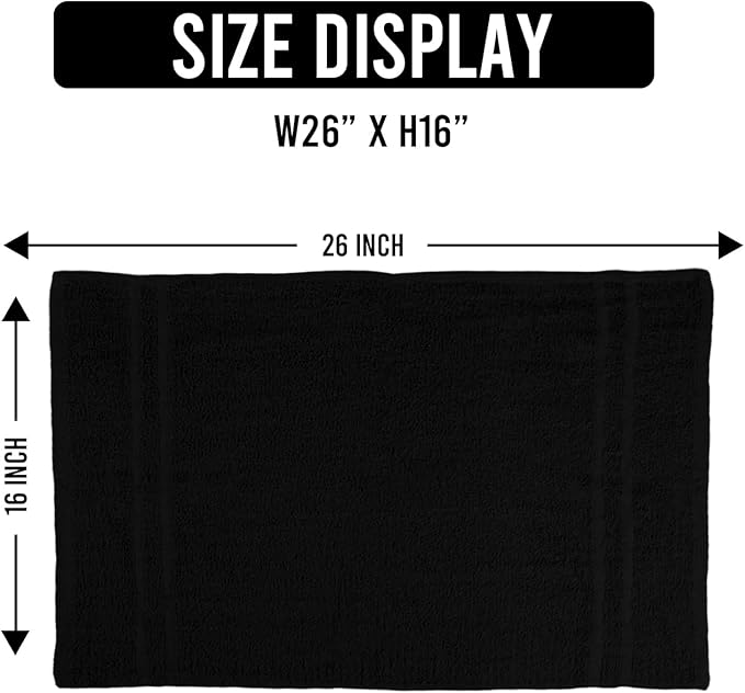24 Pack Black Hand Towels 100% Cotton Spa Towels – 16x27 inches Highly - Image 2