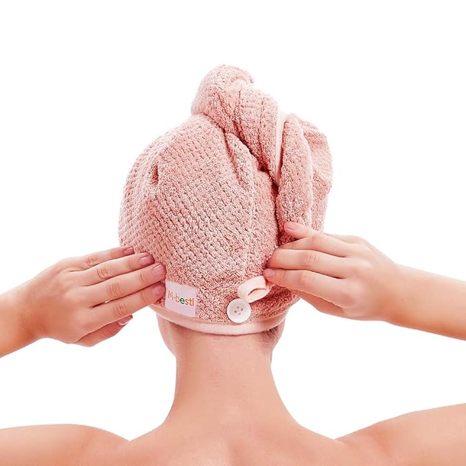 M-bestl 2 Pack Microfiber Hair Towel Wrap, Hair Drying Towel - Image 3