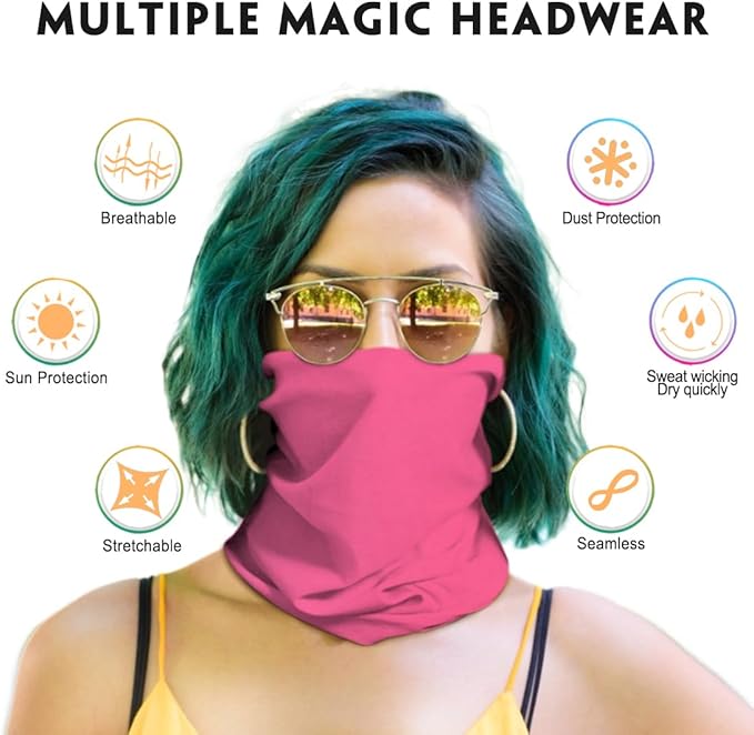 Venswell Neck Gaiter Face Mask Men Women, Seamless Bandana Rave Face Cover - Image 3