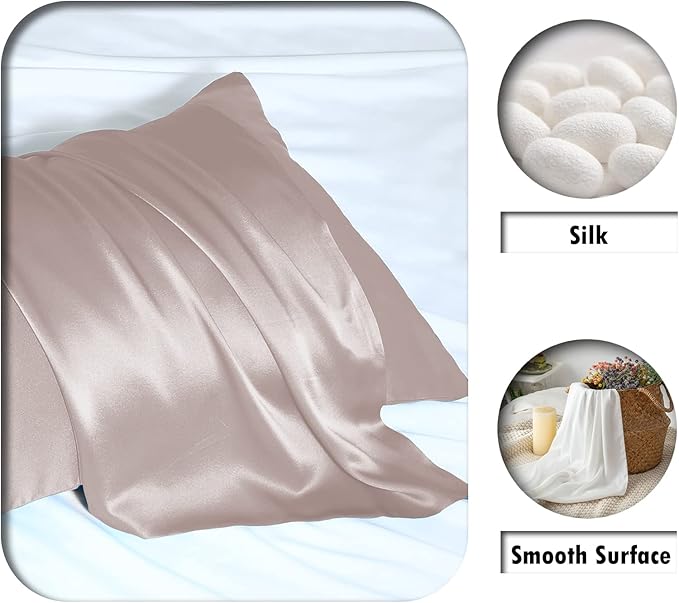 Silk Pillow Cases 2 Pack, Soft Breathable and Sliky Queen Size Pillow Cases Set - Image 2