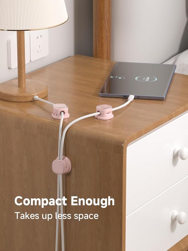 Magnetic Cable Clips, Adjustable Cord Holder Management, Adhesive Wire Keeper Organizer for Home Office Desk Phone PC Car Wall Desktop Nightstand Appliance (9-PCS Purple)