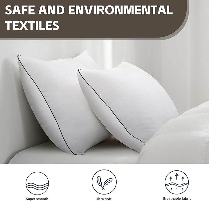 HIMOON Bed Pillows for Sleeping 4 Pack, Queen Size Cooling Pillows Set of 4 - Image 6