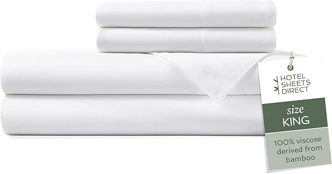 Hotel Sheets Direct 4 Piece Bed Sheet Set King Size, 100% Viscose Derived from by HOTELSHEETSDIRECT