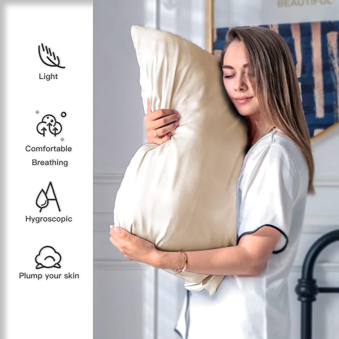 Silk Pillow Cases 2 Pack Soft Breathable and Sliky King Size Pillow Cases Set - Image 3