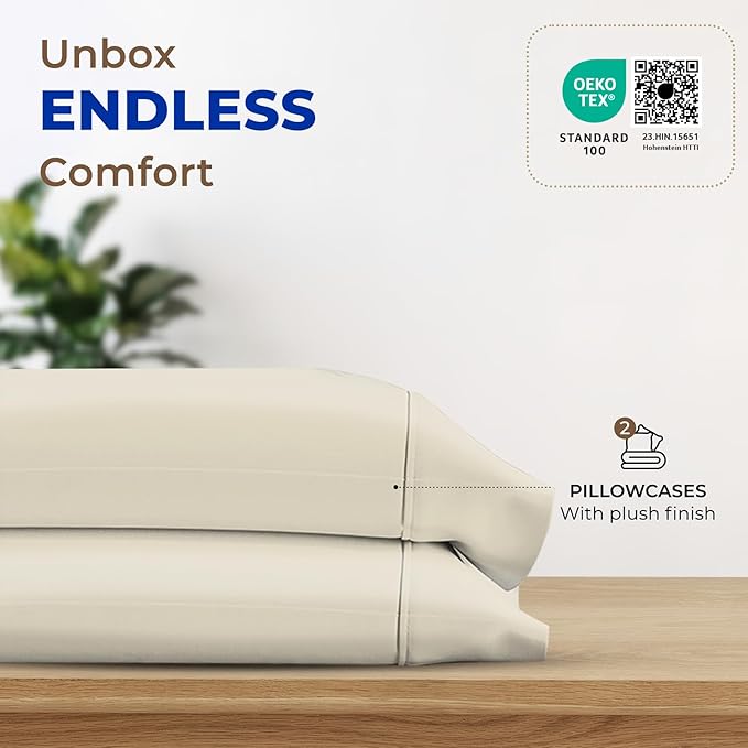 Thread Spread 100% Egyptian Cotton King Size Pillow Cases Set of 2 - Image 3