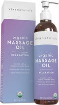 Viva Naturals Organic Massage Oil, Lavender Scented, 8 fl oz – Non-Greasy by VivaNaturals