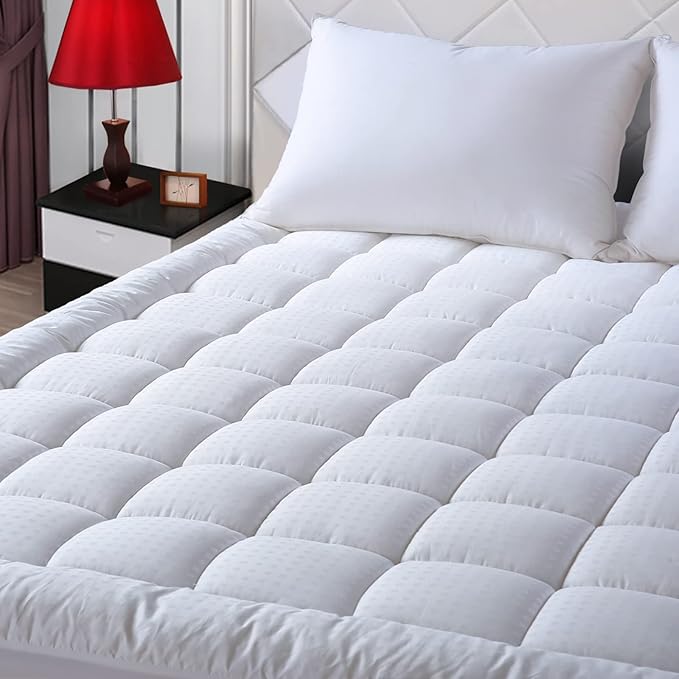 EASELAND OlympicQueen Mattress Pad Pillow Top Mattress Cover Quilted Fitted by EASELAND