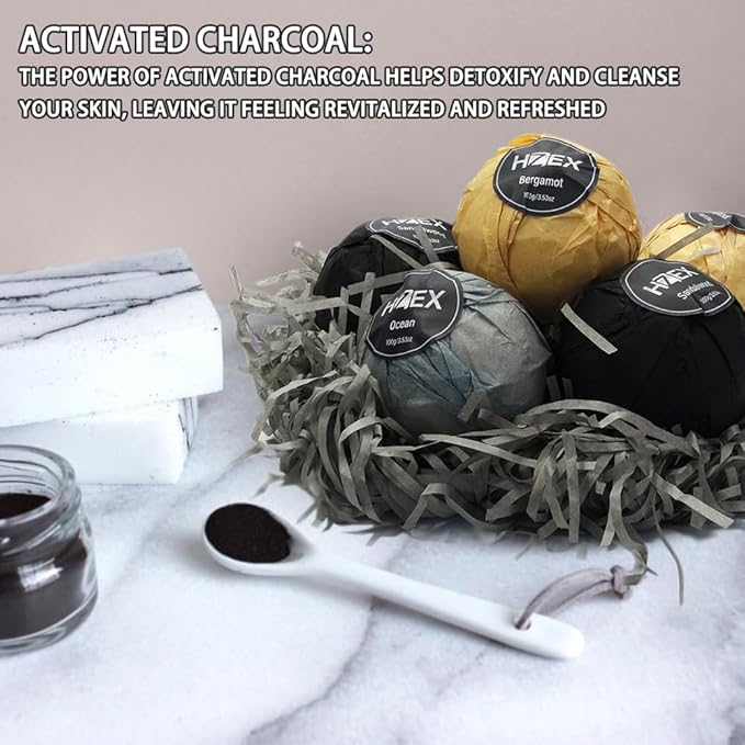 HZEX Charcoal Activated Bath Bombs - Image 2