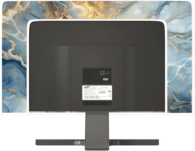 Baocicco Gold Blue Waterproof Computer Monitor Dust Cover 26, 27, 28 Inch Modern Full Body Cover for Computer Screen Panel Case Computer Sleeve Compatible with iMac 26, 26-28 PC, Desktop and TV