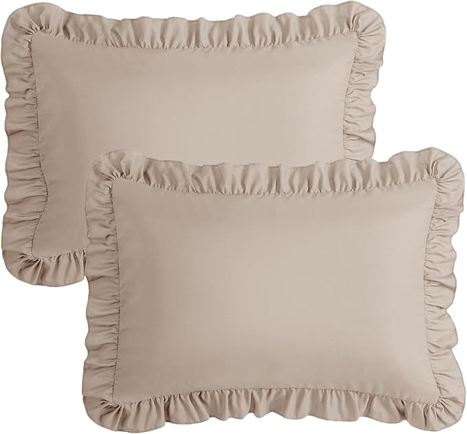 KKJIAF Ruffle Pillow Cases Standard Size Set of 2, Ruffled Pillow Covers - Image 7