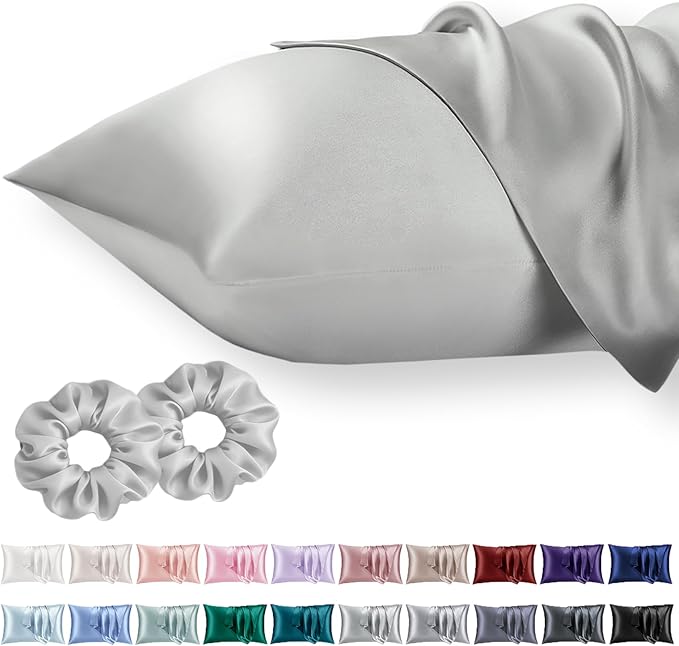 Queen Satin Pillowcase for Hair 2pc, Similar to Silk Pillow Cases, Easier Care by Vielit
