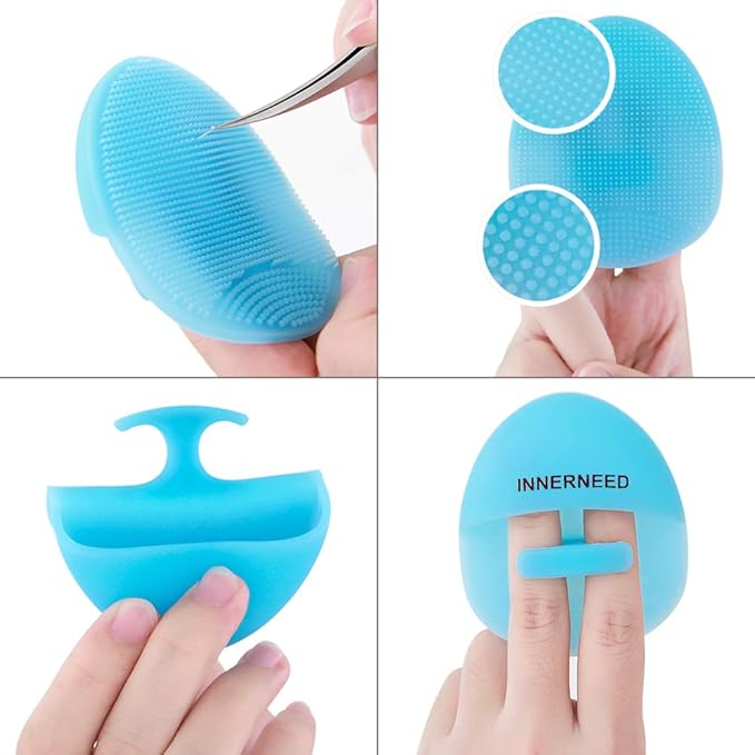 INNERNEED Soft Silicone Facial Cleansing Brush Manual Face Scrubber Exfoliating - Image 6