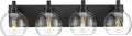 Bathroom Light Fixtures, 4 Light Matte Black Vanity Light, 26 Inch Modern Wall by Metwet