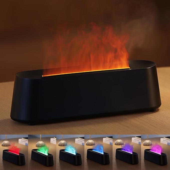 YALEDI Essential Oil Diffuser, Fireplace Flame Fire Oil Diffuser, 250ml Cool by Yaledi