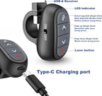 (2 Units) Presentation Clicker PowerPoint Wireless Presenter Remote: Laser Pointer Finger Ring Computer Project Power Point PPT Clicker for Laptop Office, Slideshow Google Slide Advancer Rechargeable