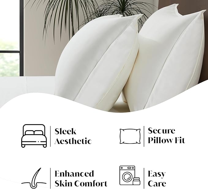 Luxury Bamboo Market | Queen Envelope Pillowcase Set | 100% Viscose Made from - Image 5