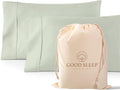 1000 TC Sage King Pillowcases Set of 2 100% Egyptian Cotton Pillow Cases by GoodSleepBedding