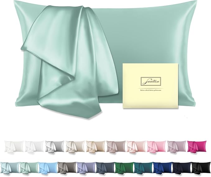 Mulberry Silk Pillowcase for Hair and Skin Standard Size 20"X 26" Pillow Case by Suatien