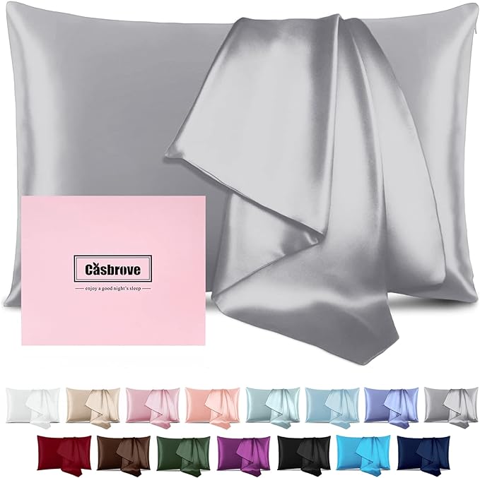 Silk Pillow Cases for Hair and Skin Mulberry Silk Pillowcase Soft Breathable by Casbrove