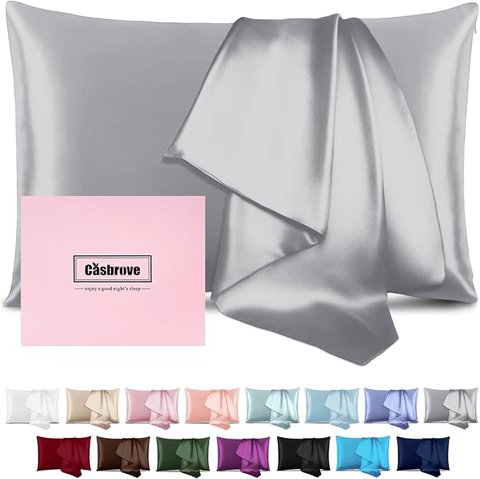 Silk Pillow Cases for Hair and Skin Mulberry Silk Pillowcases Soft Breathable by Casbrove
