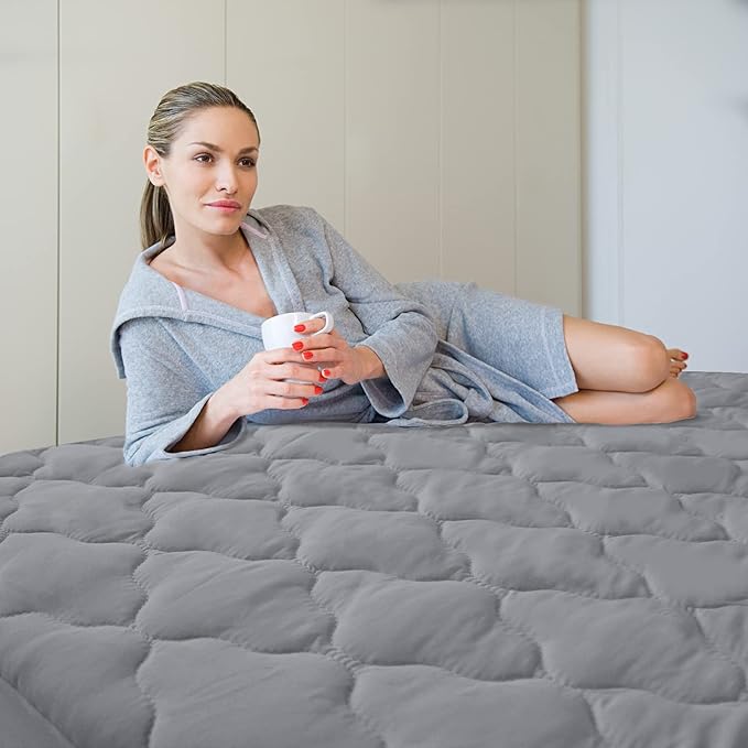 King Mattress Protector Pad Waterproof Quilted, Breathable & Cooling King Size - Image 6