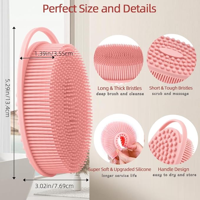 Silicone Body Scrubber 2 Pack Silicone Loofah Exfoliating Body Scrubber Soft - Image 3