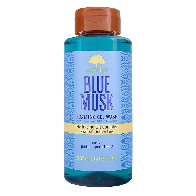 Tree Hut Blue Musk Foaming Gel Wash, Hydrating & Moisturizing Body Wash by TreeHut
