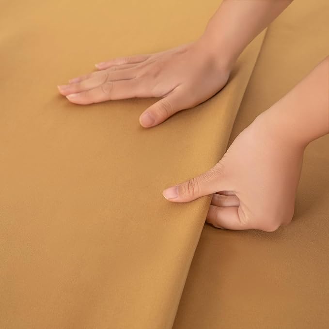 Queen Flat Sheet Only， 90x102Inch Light Brown - Image 5