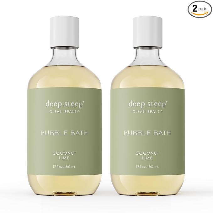 Deep Steep Bubble Bath, Coconut Lime 17 oz – Hypoallergenic, Clinically Tested by DeepSteep