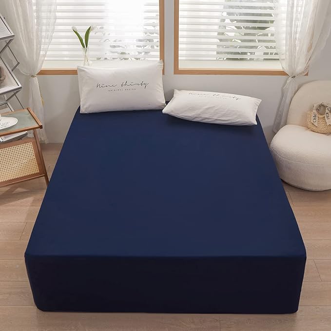 Bedding 1piece Queen Fitted Sheet Only-Queen Size Deep Pocket Bottom Fitted - Image 2