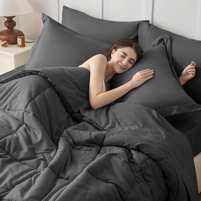 JOLLYVOGUE Full Comforter Set, Ultra-Soft Bed in a Bag Full Size 7 Pieces - Image 7