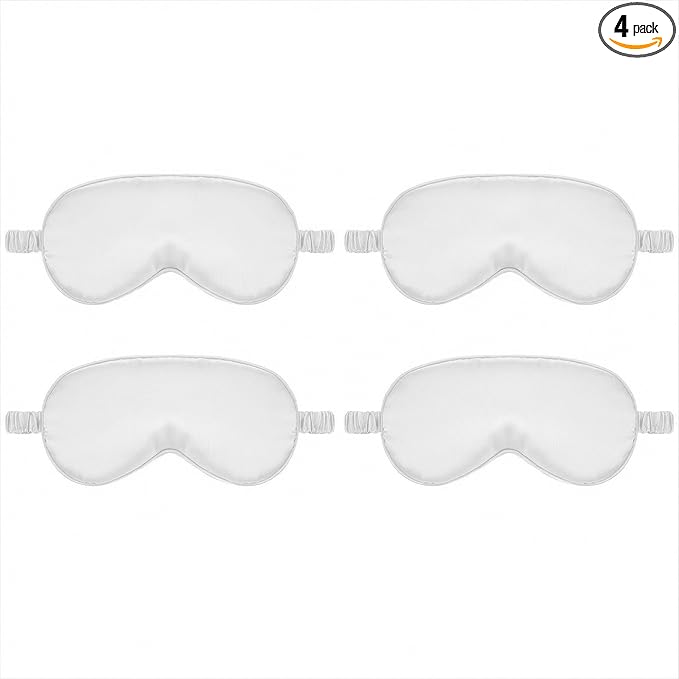 Silk Sleep Eye Mask 4 Pack Mulberry Silk Sleep Mask Eye Cover Blindfold by Unknown