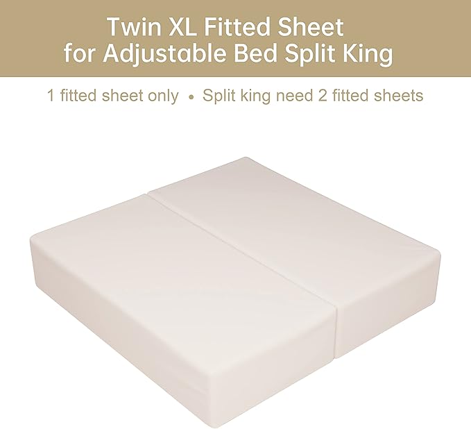 100% Egyptian Cotton Fitted Sheet Twin-XL/Split King Size, 600 Thread Count - Image 4