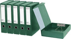 URbantin 6 Pack Foldable Plastic Box Files A4 with Metal Clip,65mm Spine,Document Archive Folders for Office（Green）