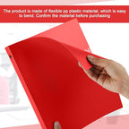 Henoyso 16 Pcs 3 Ring Binder 0.5 Inch Round Fits Letter Size 8.5'' x 11'' Paper Plastic Flexible Binder Bulk Holds 140 Sheets with 1 Pockets Versatile Organizer for Home Office School (Red)