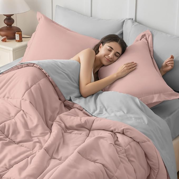 JOLLYVOGUE Queen Comforter Set, Ultra-Soft Bed in a Bag Queen Size 7 Pieces - Image 6