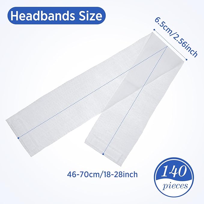 Waydress 140 Pieces Disposable Spa Facial Headbands - Image 2