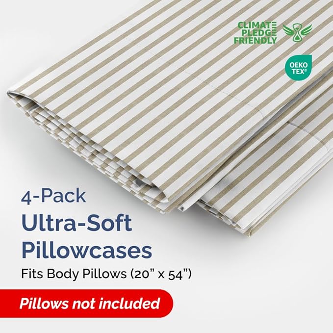 Body Pillowcases Set of 4-20x54 Long Body Pillow Case - Image 2